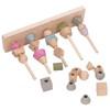 Stack Matching Set Educational Wood with 10 Cards Geometric Shape
