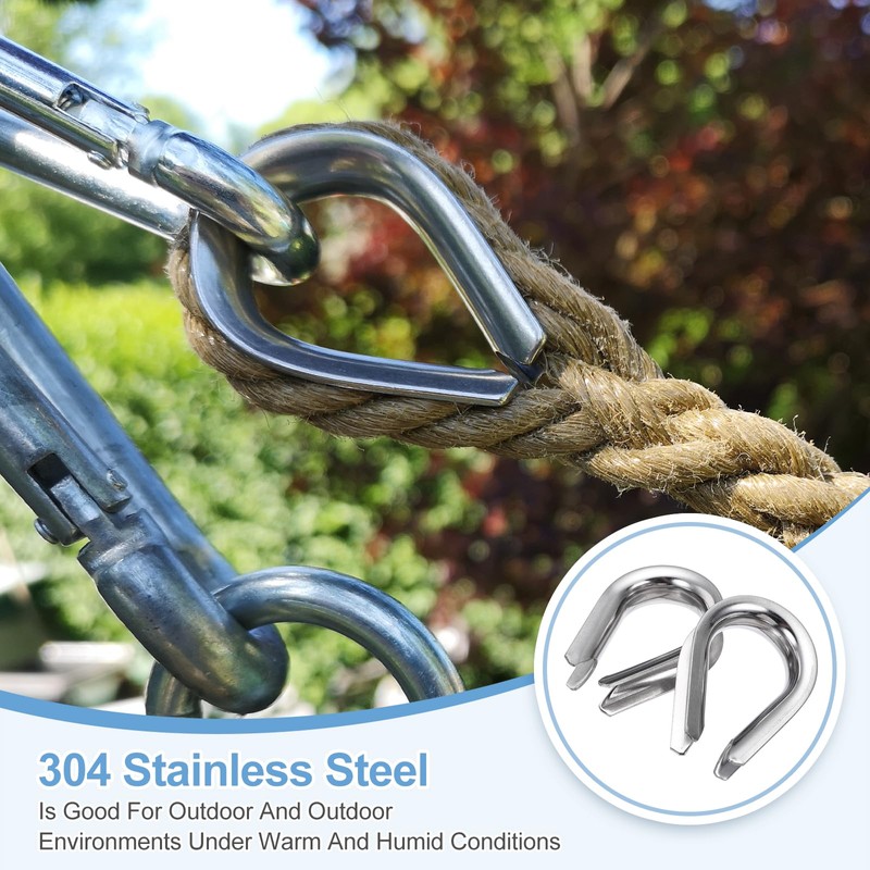 sourcing map 9/16" M14 Stainless Steel Thimble, 304 Stainless Steel