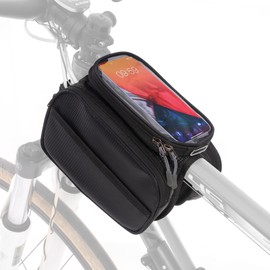 HOMEE Bike Frame Bag, Bike Phone Mount Bag Waterproof, Bicycle Handlebar Bag with Touch Screen,Top Tube Bike Bag Fits Phones Under 6.2",Bicycle Accessories Large Capacity Bike Bags