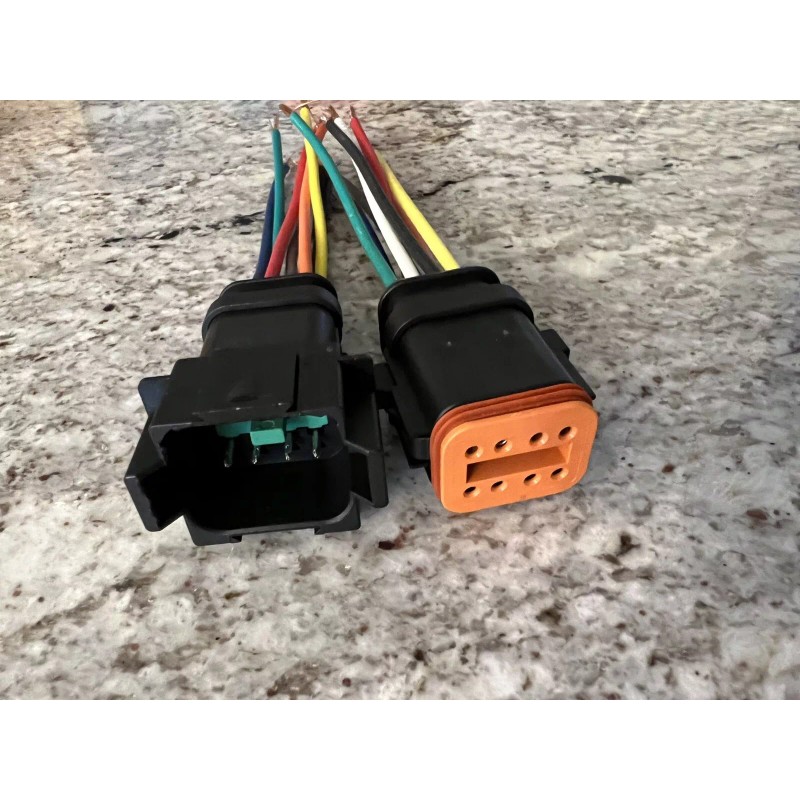 Deutsch E008 Style 14 AWG Assembled Deutsch 8 Pin waterproof