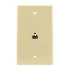 Single Gang Flush Mount Phone Plate, Ivory