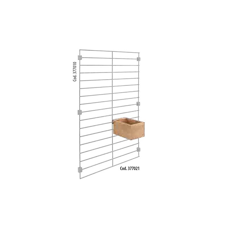 Metaltex Mural Line Wall Grid Bamboo Box Small, Wood Colour,