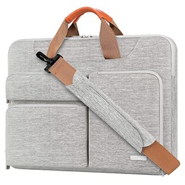 Lacdo 360° Protective Laptop Shoulder Bag Sleeve Case for 13 Inch New MacBook Air | 13 Inch New MacBook Pro 2016-2021 | Surface Book 3 2 | MacBook Pro 2012-2015 | 13" HP Acer ASUS Computer, Gray