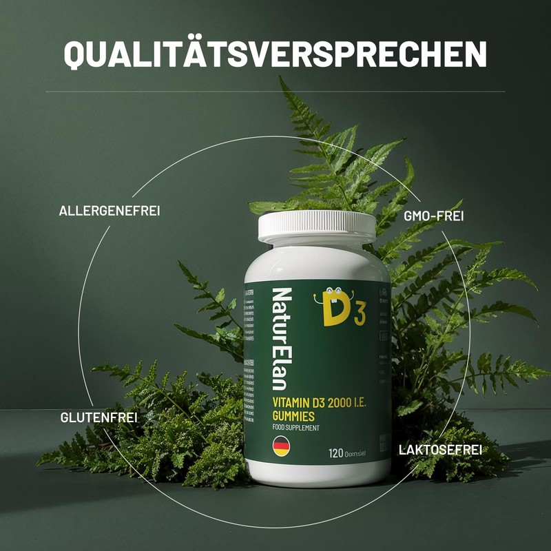 Vitamin D3 Kinder Gummibärchen - 2000I.E, 120 Gummibärchen, 1 Gummi