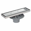 Neodrain 12-Inch Brushed Linear Shower Drain, 2-in-1 Flat & Tile