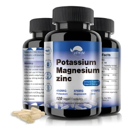 Potasio + Magnesio + Zinc Con 120capsulas Vpkin Hecho En Usa Sin Sabor