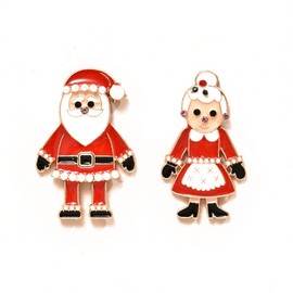 Santa Claus Dangle Stud Earrings Beaded Balls Pearls Cubic Zirconia Crystal Christmas Earring Dangling Drop Statement Asymmetry Earring Studs Festive Holiday Party Jewelry Gifts for Women Xmas New Year BFF