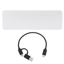 M.2 NVME PCIE NGFF SATA SSD Enclosure USB3.1 Gen2 Type C 10Gbps M.2 Hard Drive Enclosure with Type C Type A to Type C Data Cable Silver
