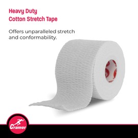 Cramer Pro-Lastic Stretch Tape, Easy Tear Athletic Tape, Flexible Elastic Tape with Premium Adhesive, Support for Wrist & Ankle Injury Taping, Compression Wrap, Bulk , 2" X 7.5 Yard - 24 Rolls - White