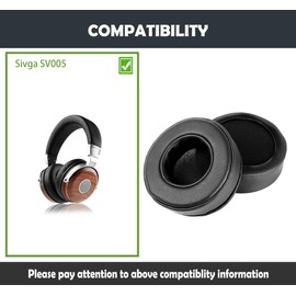 HTINDUSTRY Replacement Ear Pads Compatible with Sivga SV005 Soft Protein Leather/Memory Foam Headphone Earpads