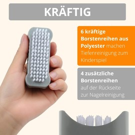 AMATHINGS Hand Wash Brush Double Sided for Thorough Universal Cleaning (Grey) - Nail Brush Hand Brush (Pack of 6) - Cleaning Brushes Ideal for Surfaces and Hands