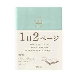 Midori hibino Notebook 2026 A6 Daily Blue Green 22400006 (Starts in December 2025)