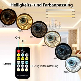 Kwode LED 12 V Strip Light Chain, 3 m Long, 3000 K Warm White and 6000 K Cold White Light, Dimmable, with Power Supply and Timer, Remote Control, for Ceiling, Kitchen, Bedroom