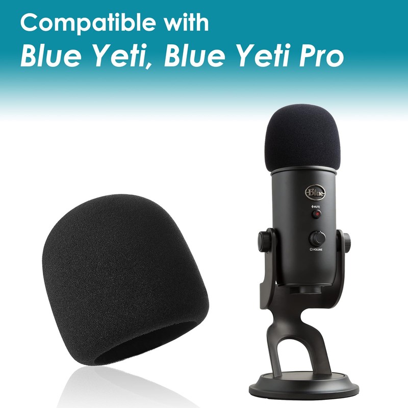 Foam Windscreen for Blue Yeti, Yeti Pro, MXL, Audio Technica