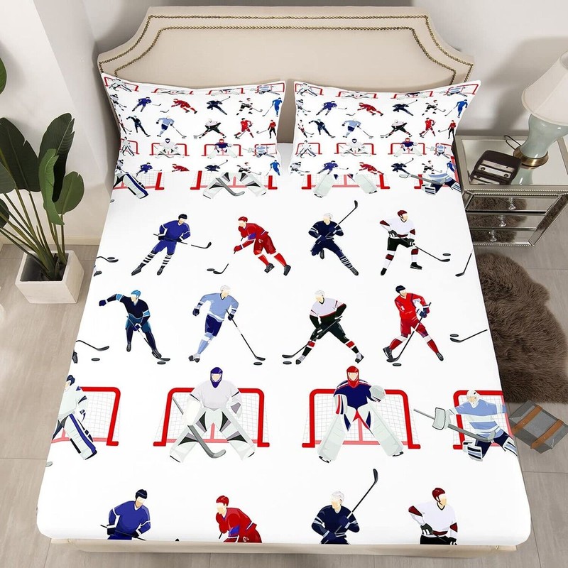 Feelyou Ice Hockey Sheet Set Twin Kids Sports Event Bedding