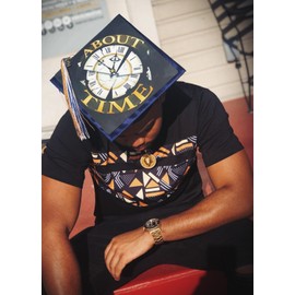 Tassel Toppers - About Time Grad Cap Topper, Grad Cap Decorations or Graduation Accessories