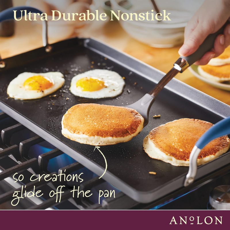 Anolon Advanced Hard Anodized Nonstick Double Burner Griddle with Multi-Purpose