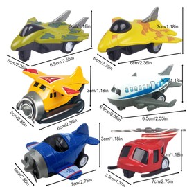 DXPETA 6 Pack Aeroplane Toys Set,Airplane Toys for Toddlers, Educational Role-Play Aircraft Models, Perfect for 2-8 Year Old Kids, Birthday Party Favors