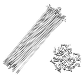 A ABSOPRO Bike Bicycle Spokes 14G 150MM Mountain Bike Spokes Carbon Steel Silver Tone 36Pcs