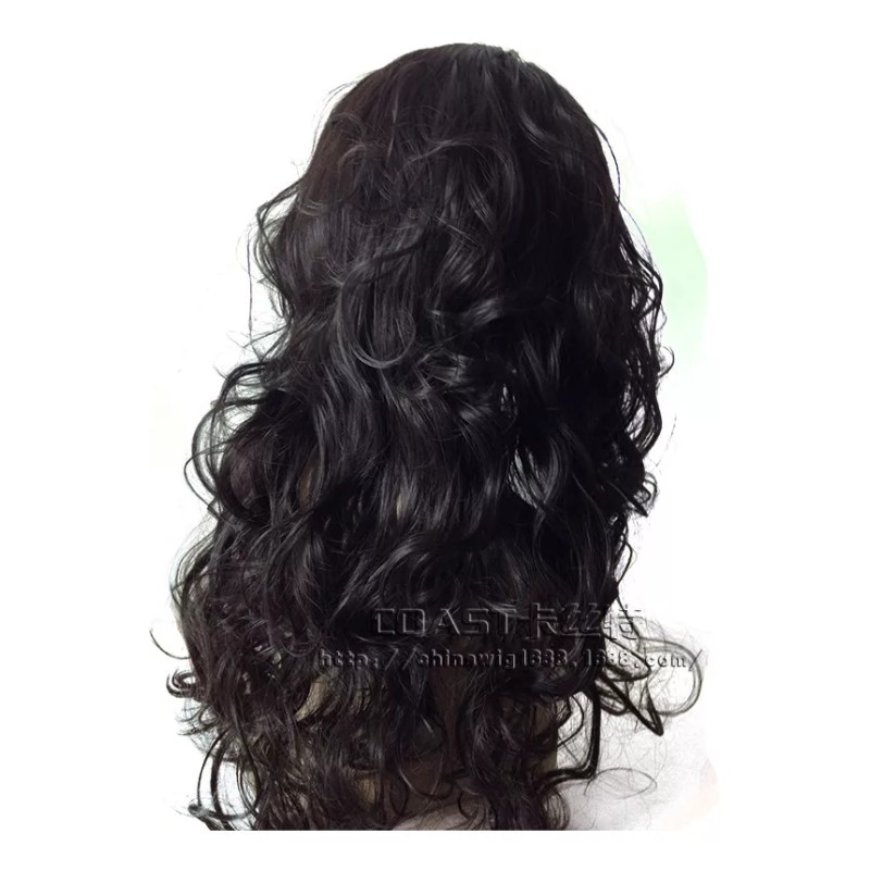 OEM Peluca Negra Grande Ondulada Larga Y Rizada Para Mujer,