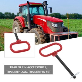 eMagTech 2 Sets Tow Bar Handle Clevis Bolt and Clip 3/8 x 4 Inch Tow Bar Bolt for Lawn Mower Trailer Towing Boat (16.8 x 9.3 cm)