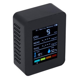 CO2 Carbon Dioxide Detector LCD Display TVOC HCHO Temperature Humidity Air Quality Monitor for Home Office Vape Detector Co2 Detector Portable co2 Detector Indoor air Quality Monitor
