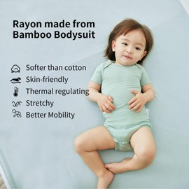 BubblePanda Rayon made from Bamboo Baby Onesie Unisex Baby Bodysuit Bamboo Baby Clothes for Girl Boy 6-12 Months Gender Neutral Baby Outfits Baby Essentials Must Have Stuff Ropa De Bebe