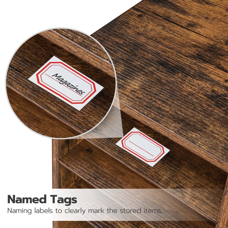 HOOBRO Countertop Mail Sorter Organizer, Wooden Literature Organizer, Student Mailbox