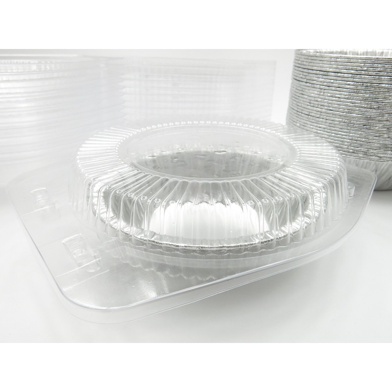 5" Disposable Pot Pie/Pie Pans/Individual Dessert Pans With Clear Clamshell