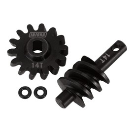 INJORA Axle Gear Overdrive Worm Differential 13T 14T Steel Gear Upgrade Parts for AX24 Axial SCX24 C10 JLU Gladiator Bronco 1/24 RC Crawler Car, 2PCS