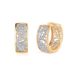 GW Hoop Earrings Gold Silver 925 Small Women's Jewellery Women's Hoops Earrings Gifts for Women, Cubic Zirconia