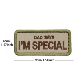 2 Pcs Dog Patches,Dad Says I'm Special Tactical Patch, Funny Military Morale Badge, Embroidered Applique Fastener Hook and Loop Patch for Backpacks, Dog Harnesses, Service Animal Vests,Tactical Gear