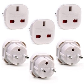 SPARK KNOT EU Travel Adapter - UK to European Plug Adapter - Travel Plug Converter UK to EU Type C, E, F for Spain, France, Russia, Italy, Germany, Portugal, Turkey & more (White)