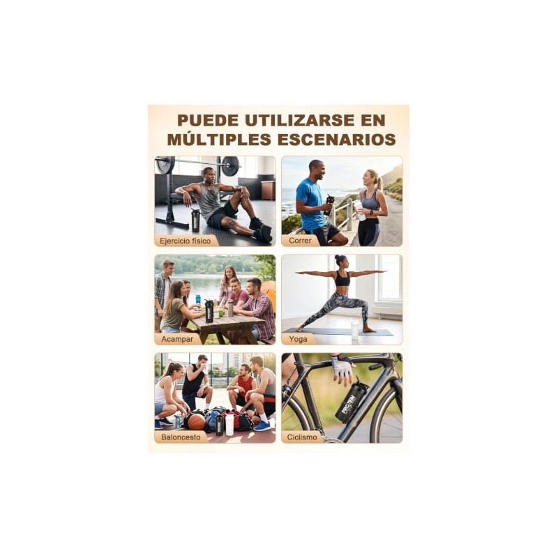 2 Piezas Botella para Proteina de Coctelera, 600ml Vaso para