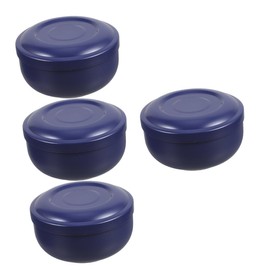 FRCOLOR 4pcs Stainless Steel Shaving Bowl for Men Compact Portable Shaving Tool for Smooth Lathering Sleek Design for Travel Easy Cleaning Grooming Accessory Blue