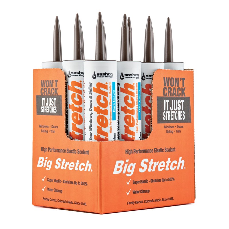 Sashco 10008 Big Stretch Caulk Dark Brown 10.5-ounce