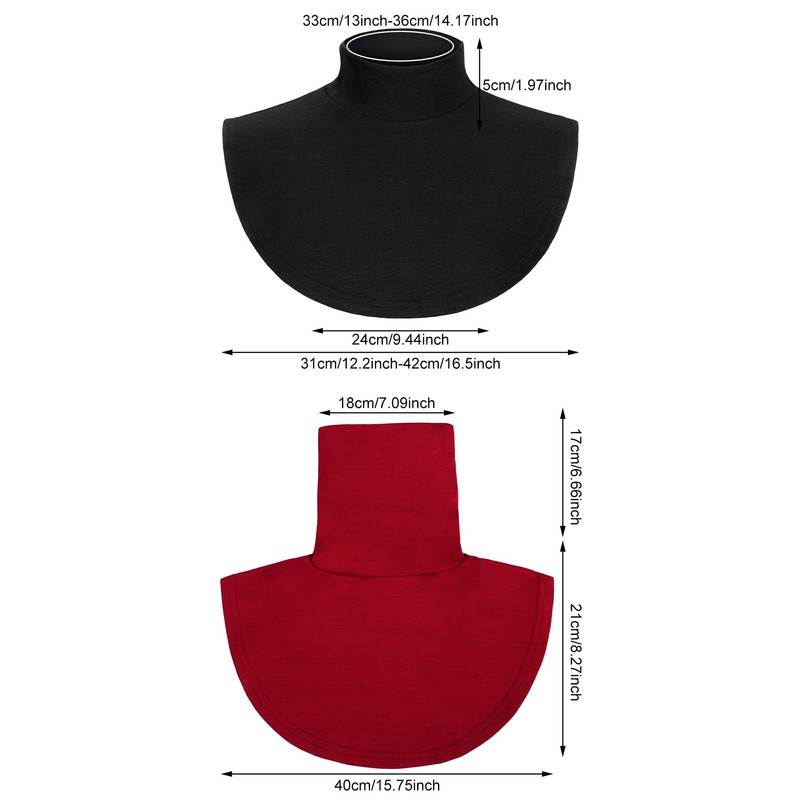 Hoolerry 15 Pcs Fake Turtleneck Bulk for Women Fake Collar