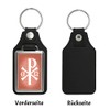 Christ monogram keyring with faux leather pendant in red keyring