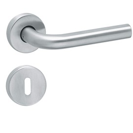 Aperit Door Handle: Stainless Steel Door Handle Pair with Bunbart Rosettes - Handle Set for Interior Doors - L-Model - 49.320.02