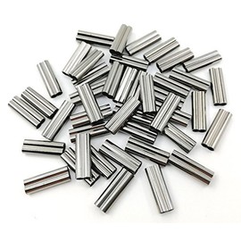 JSHANMEI 100pcs Fishing Crimp Sleeves Double Barrel Crimp Sleeves Brass Copper Crimping Sleeve Tubes Fishing Line Connector Fishing Wire Leader Rigging Tackle