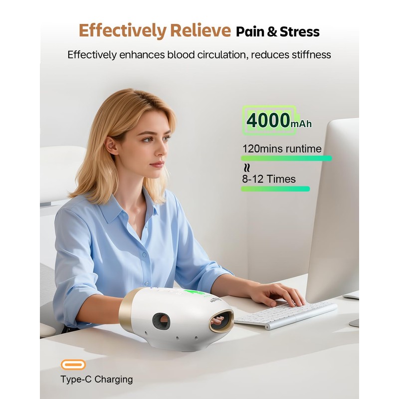 DEJUNPIOOL Hand Massager with Heat and Compression, Finger Stretch &