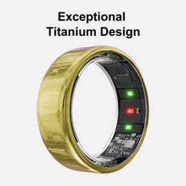 Victormont Vic Smart Ring Gen 1, Size First with Sizing Kit, No APP Subscription, 20 Days Battery Life with Wireless Charging Case, Sleep/Stress/Heart Rate Tracker, iOS & Android CompatibleGold, Size 11