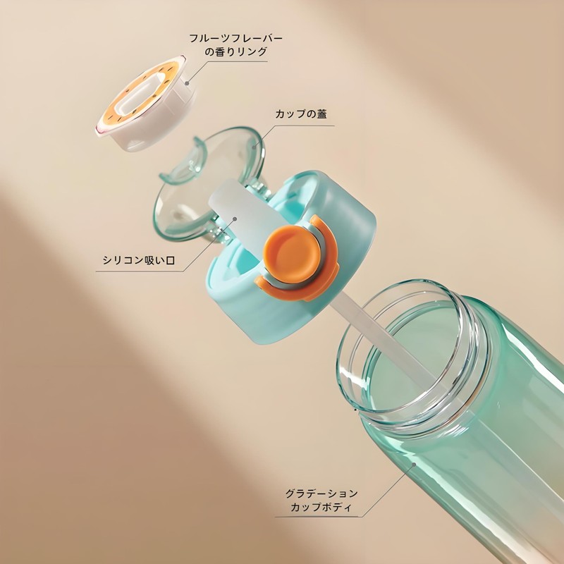 【新感覚】 MYEEDA ウォーターボトル 900ml 大容量 水筒 Tritan製 香り付き フレーバーボトル ストロー付き