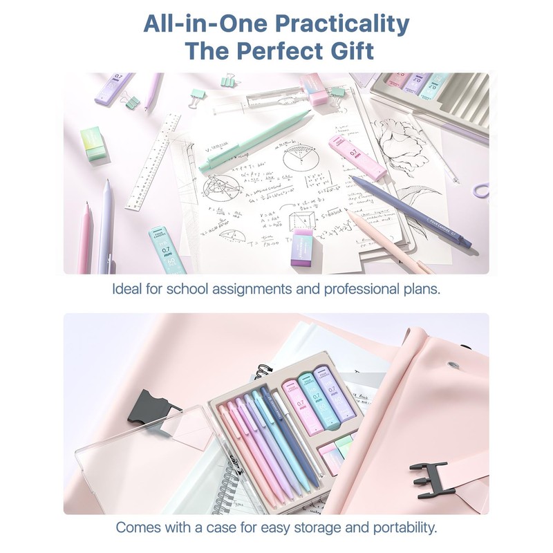 Four Candies Mechanical Pencils 0.7mm, with HB & 2B Lead
