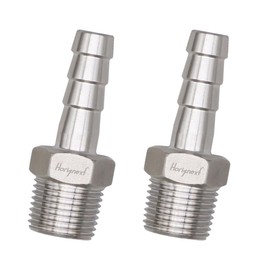 Horiznext Stainless Steel 304 NPT 3/8 male thread to 3/8 Inch barb O.D. Hose Barb Fitting，Adapter for Water Fuel Air Pipeline Connection (Pack of 2)
