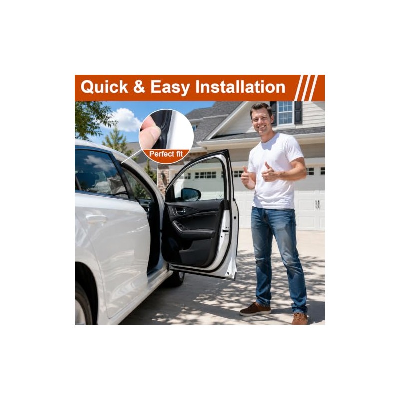 Alophoty 34 Ft Self-Adhesive Car Door Seal Strip for Noise