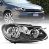 JSBOYAT Halogen Headlight Assembly Replacement for 2010-2014 Volkswagen Golf/GTI/Jetta Wagon/Jetta