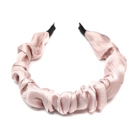 QinGoo Satin Feel Floral Pink Headband Women's Headbands Hair Accessories Headpiece 1 Piece (Floral Pink)