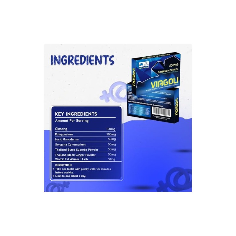 Ginseng Tablets for Men 500mg | Energy, Stamina & Vitality