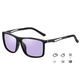 Feisedy B1115 Color Changing Dimming Sunglasses, Men's, Polarized Sunglasses, Dimming, Discoloration, UV400 Protection, UV Protection, Women's Sunglasses, Ultra Lightweight, Fishing, Driving, Night